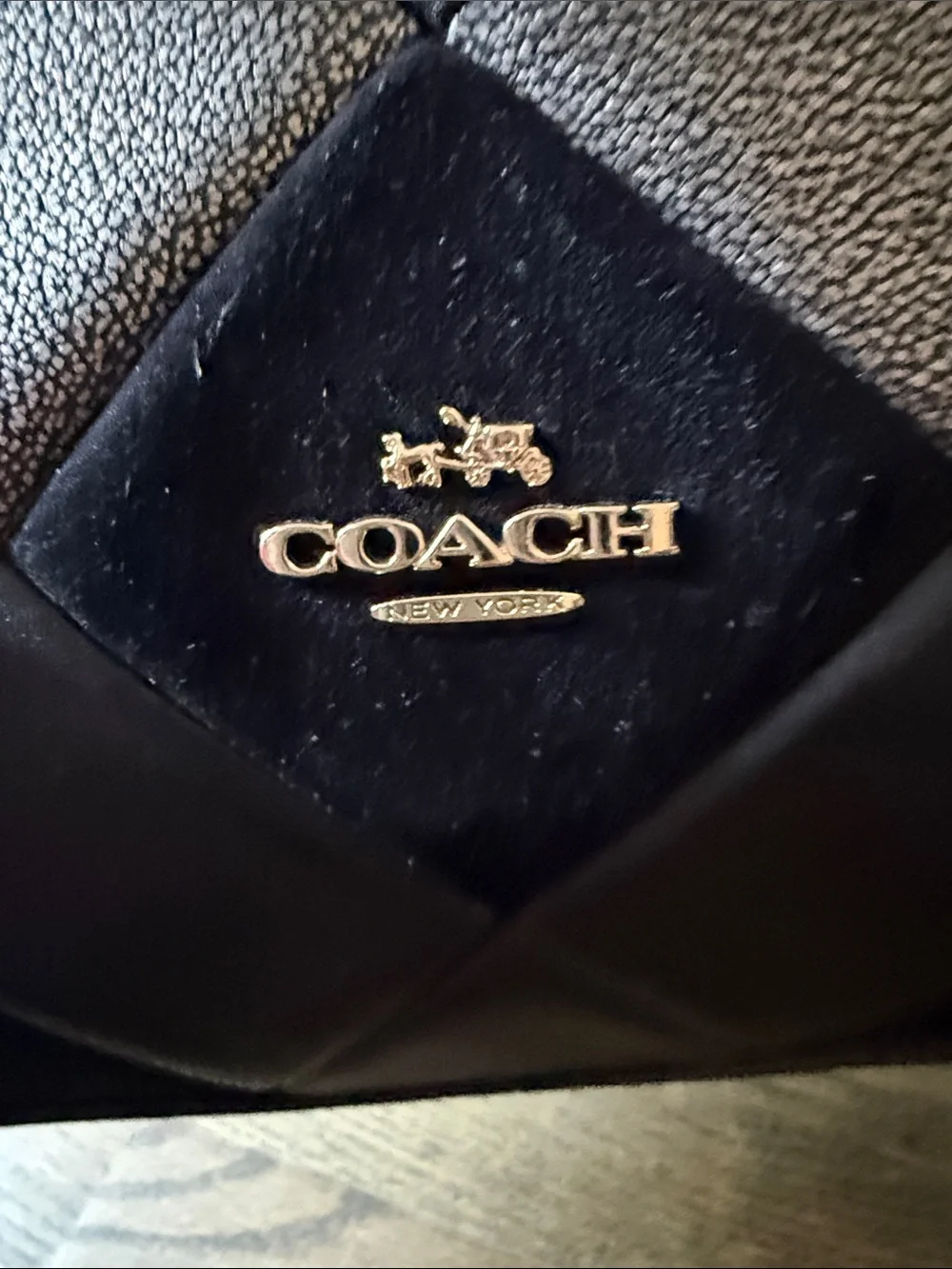 Coach Black Patchwork Leather & Suede Shoulder Bag